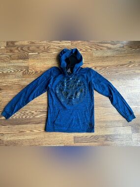 Buckle American Fighter Royal Blue Hooded Sweatshirt with Graphic